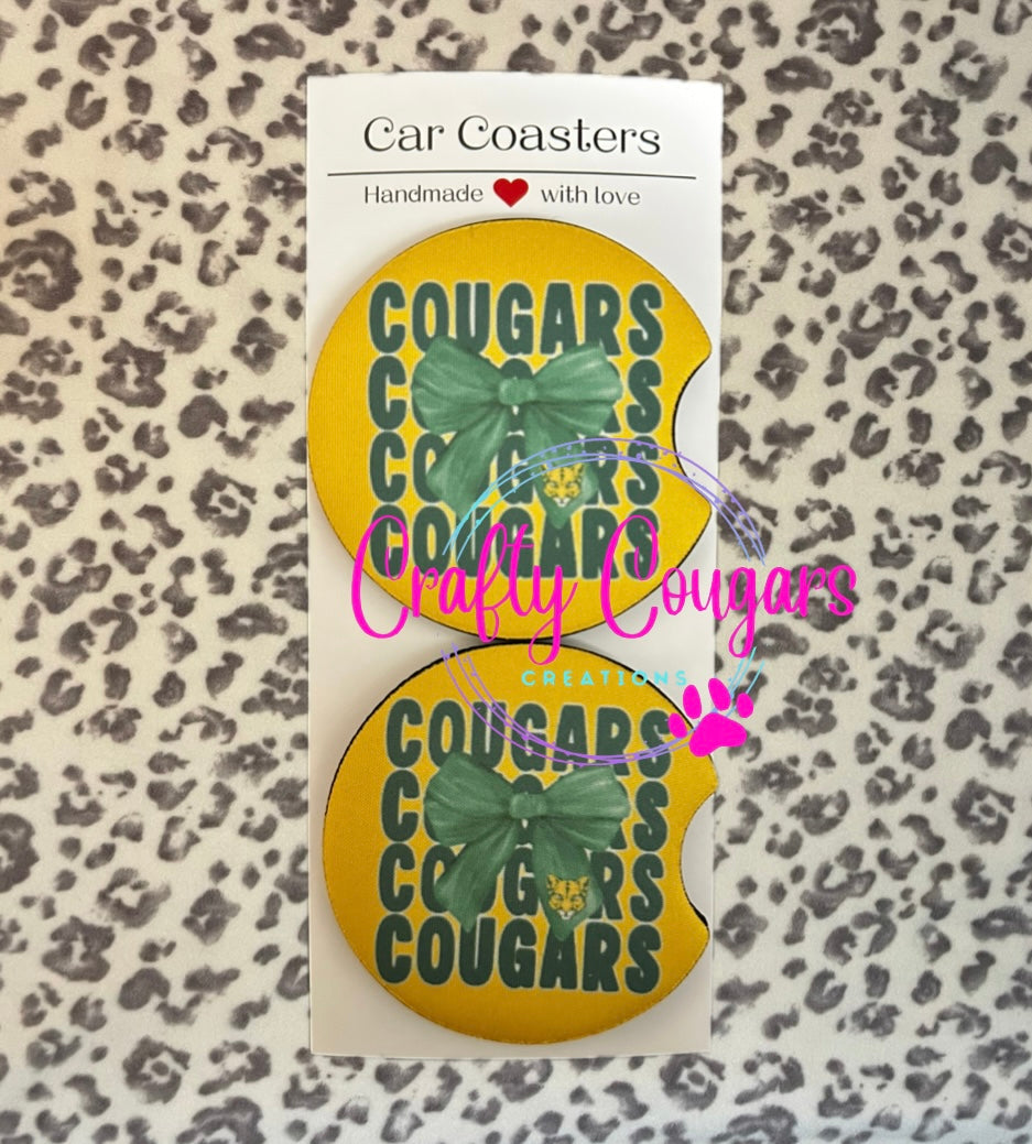 Blackhawk Cougars with Bow Car Coasters