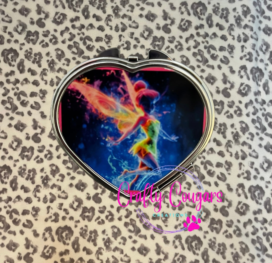 T!nkerbell fairy Compact Mirror- Heart