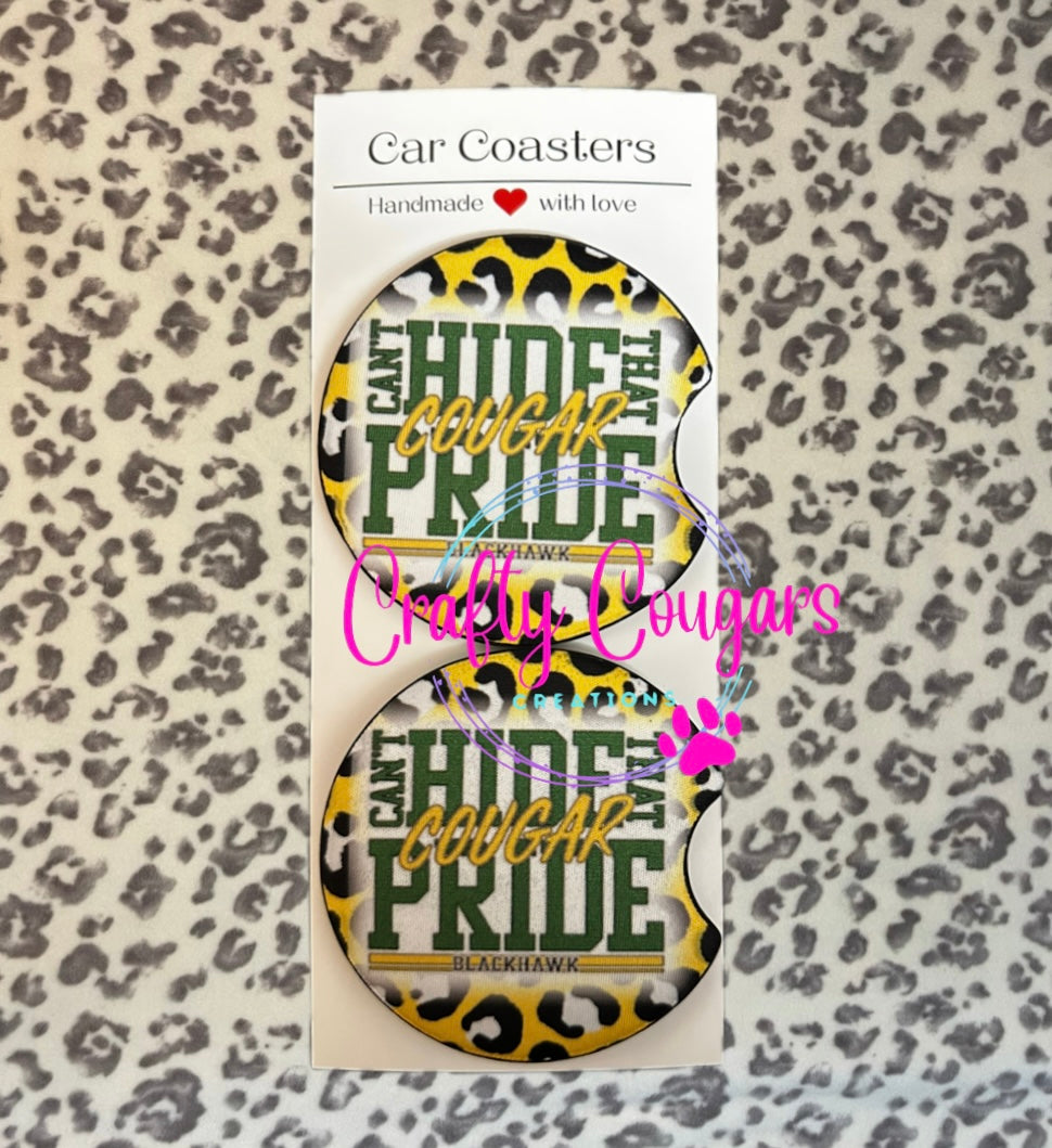 Can't hide that Cougar pride Blackhawk Car Coasters