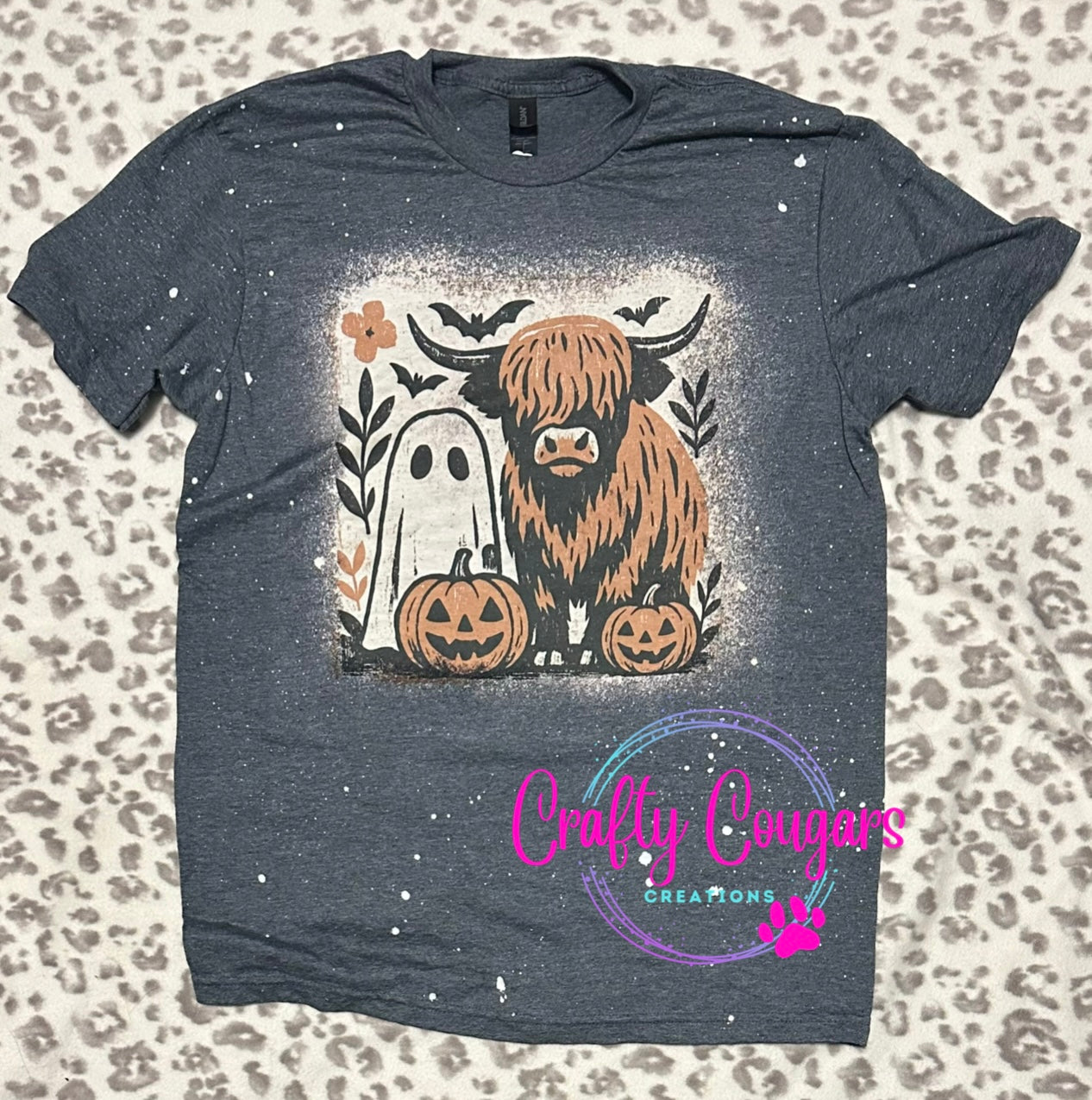 Distressed highland cow ghost T-Shirt