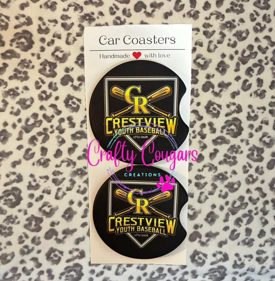 Crestview baseball little league Car Coasters