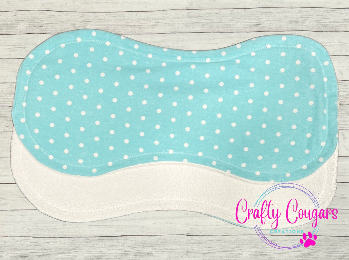 Teal with White Polka Dots Burp Rag