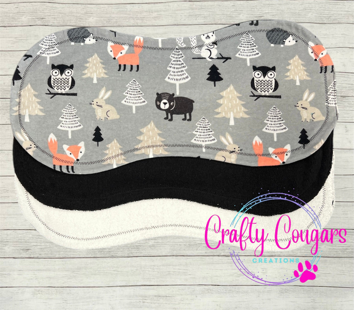 Orange Fox in the Gray Woods Burp Rag