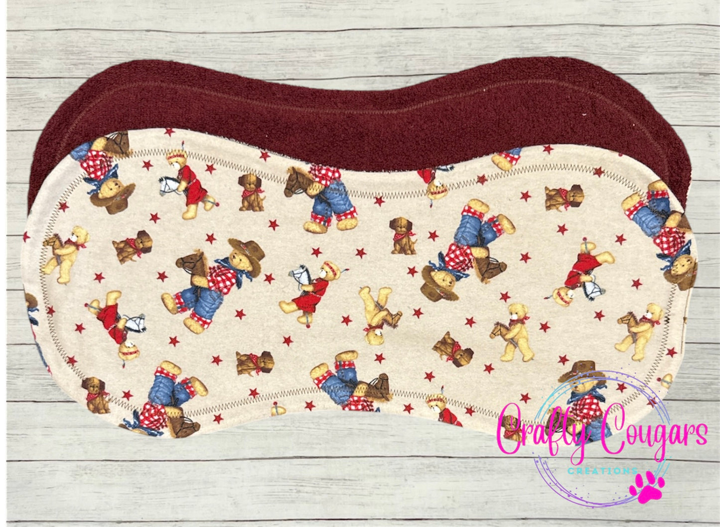 Cowboy Teddy Bears Burp Rag