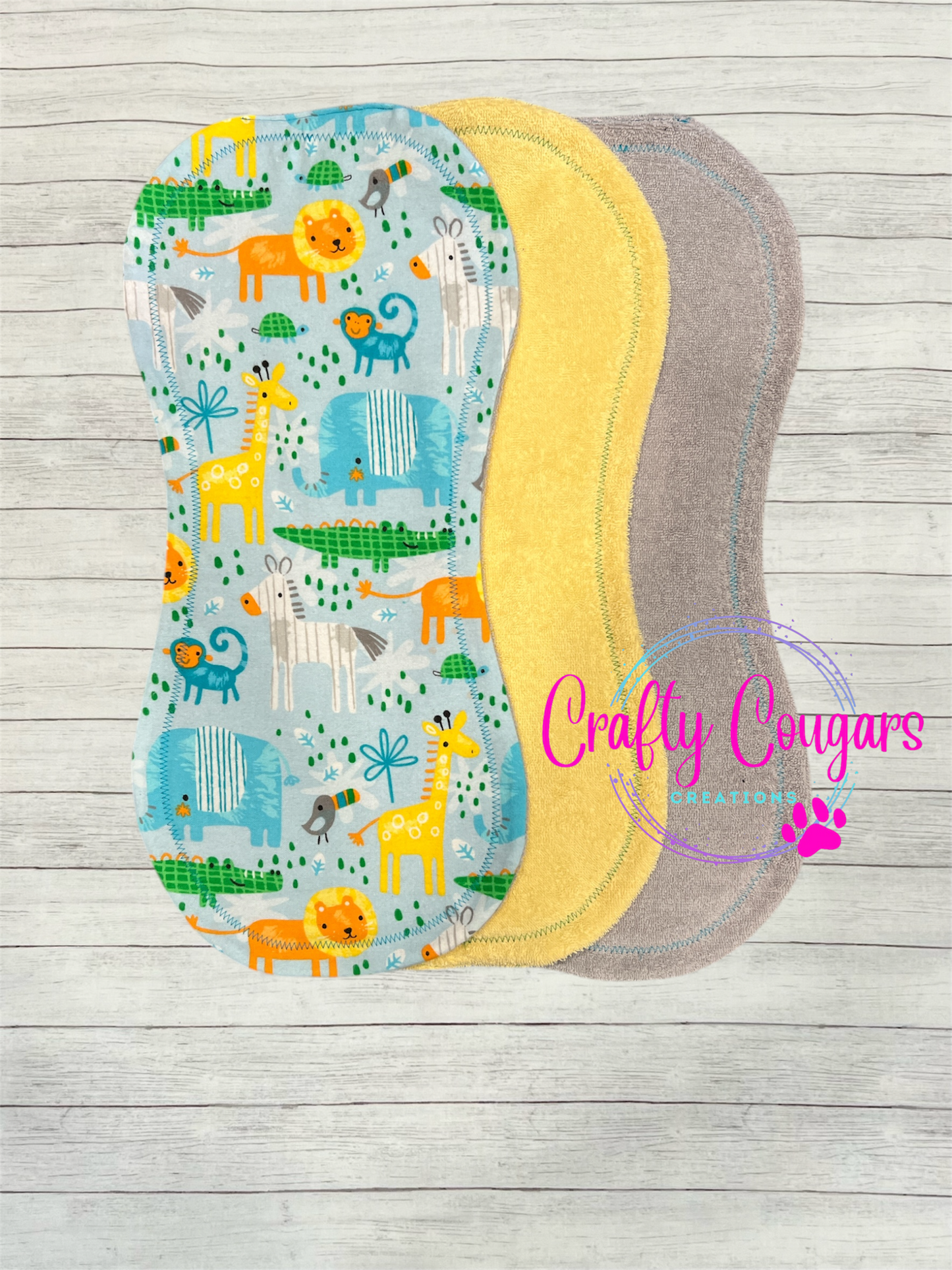 Bright & Happy Zoo Animals Burp Rag