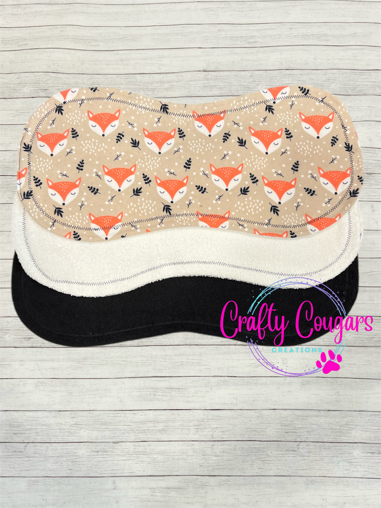 Sweet Sleeping Foxes Burp Rag