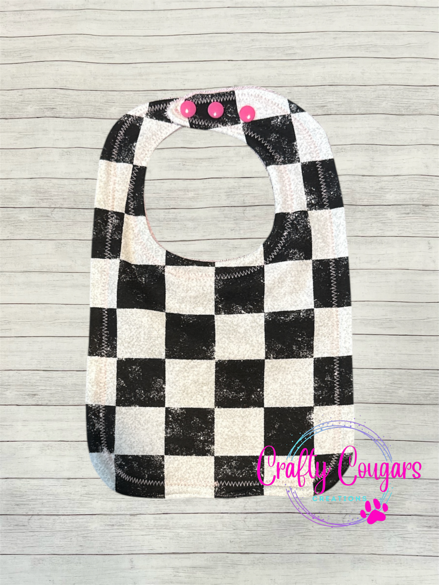 Black & White Checkered Bib