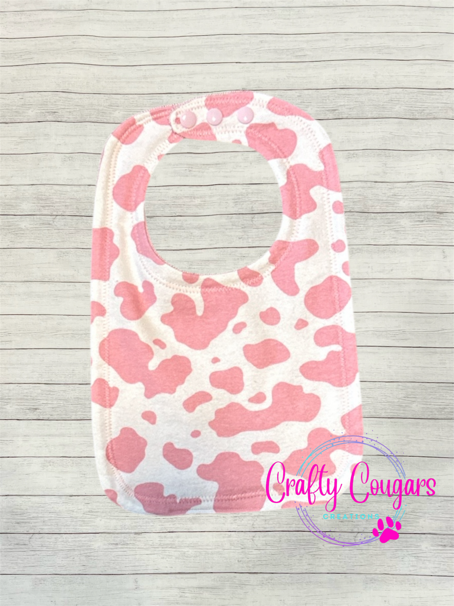 Pink Cow Print Bib