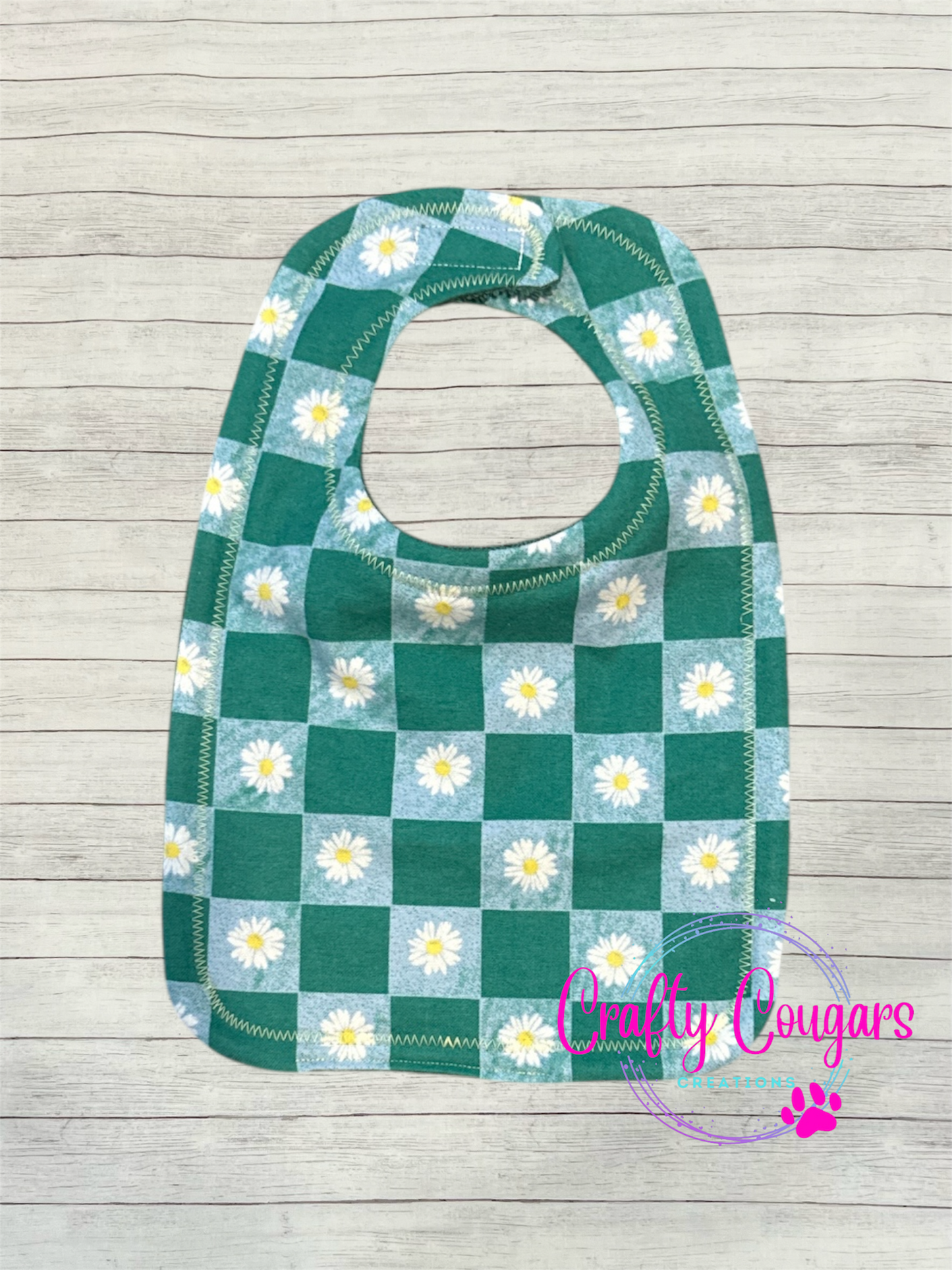 Checkered Daisies Bib