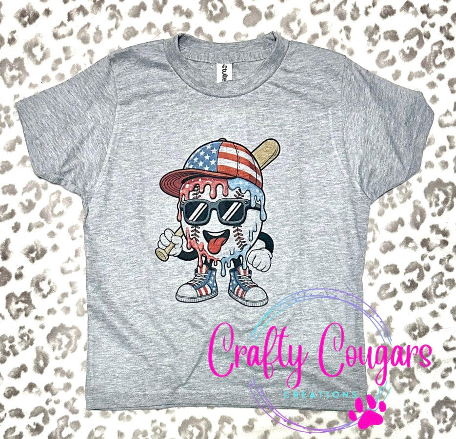 YOUTH American Baseball Drip T-Shirt