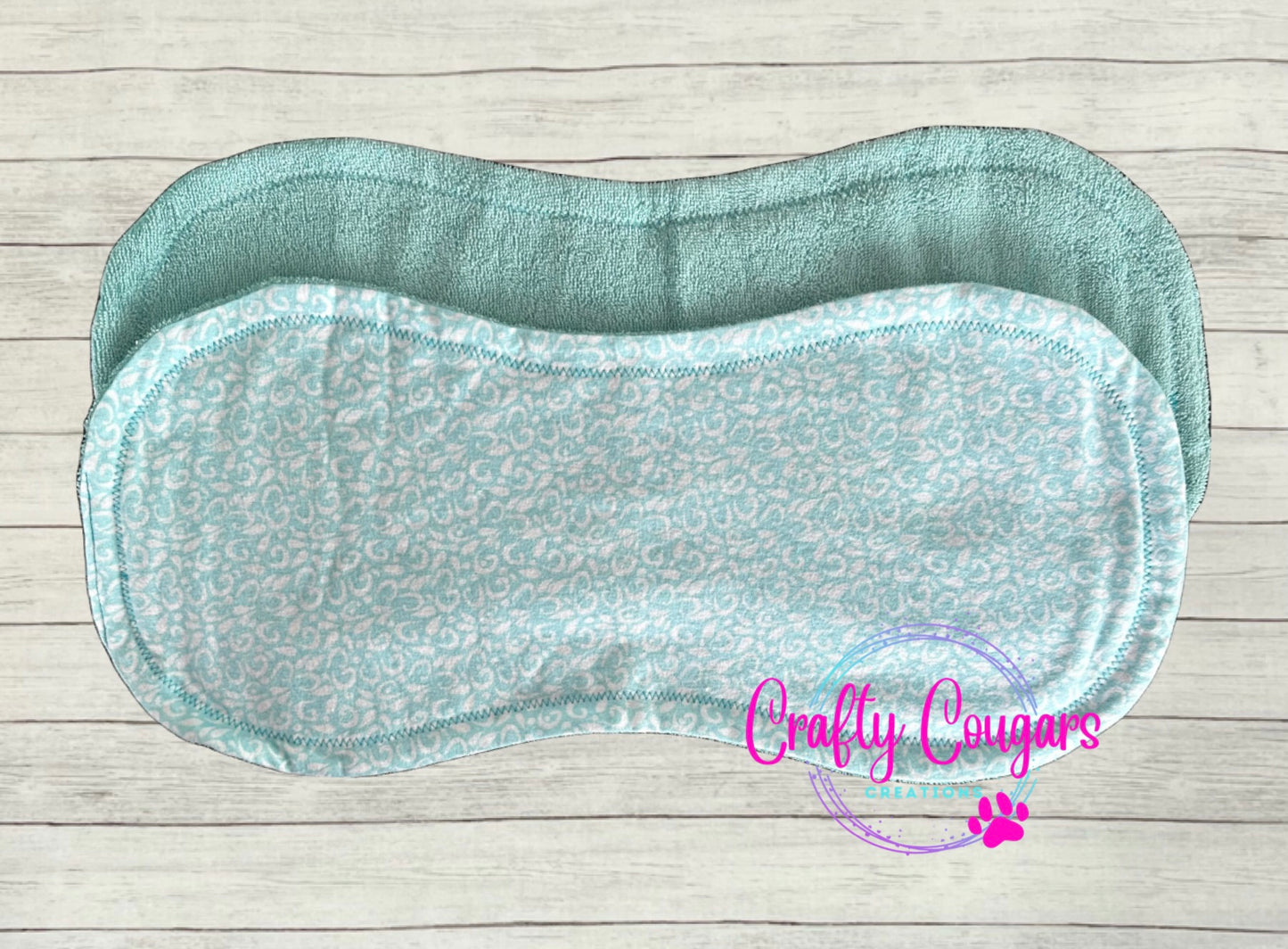Teal Paisley Burp Rag