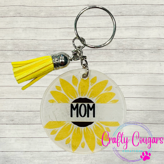 Sunflower Mom Keychain