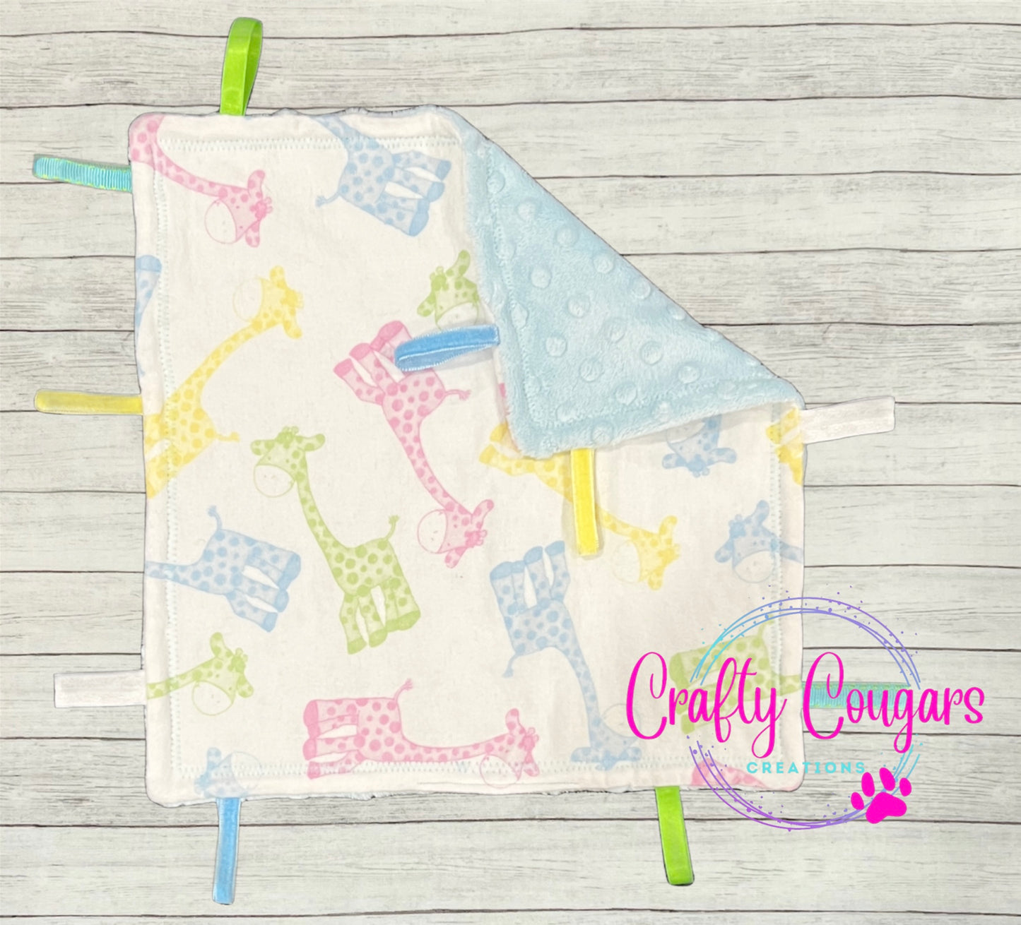 Pastel Giraffes Sensory Blanket