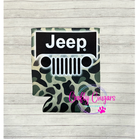 Camo Jeep Koozie