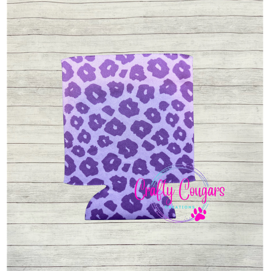 Purple Leopard Koozie
