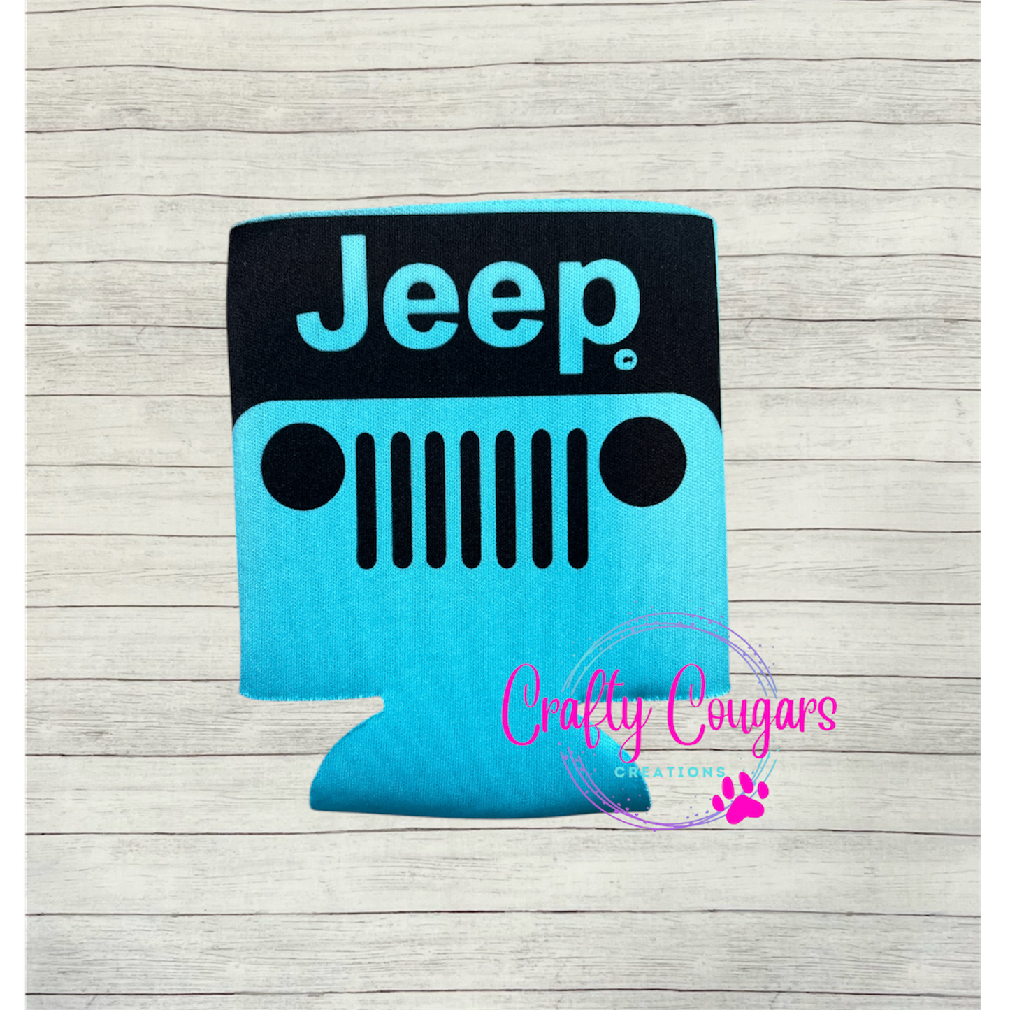 Teal Jeep Koozie