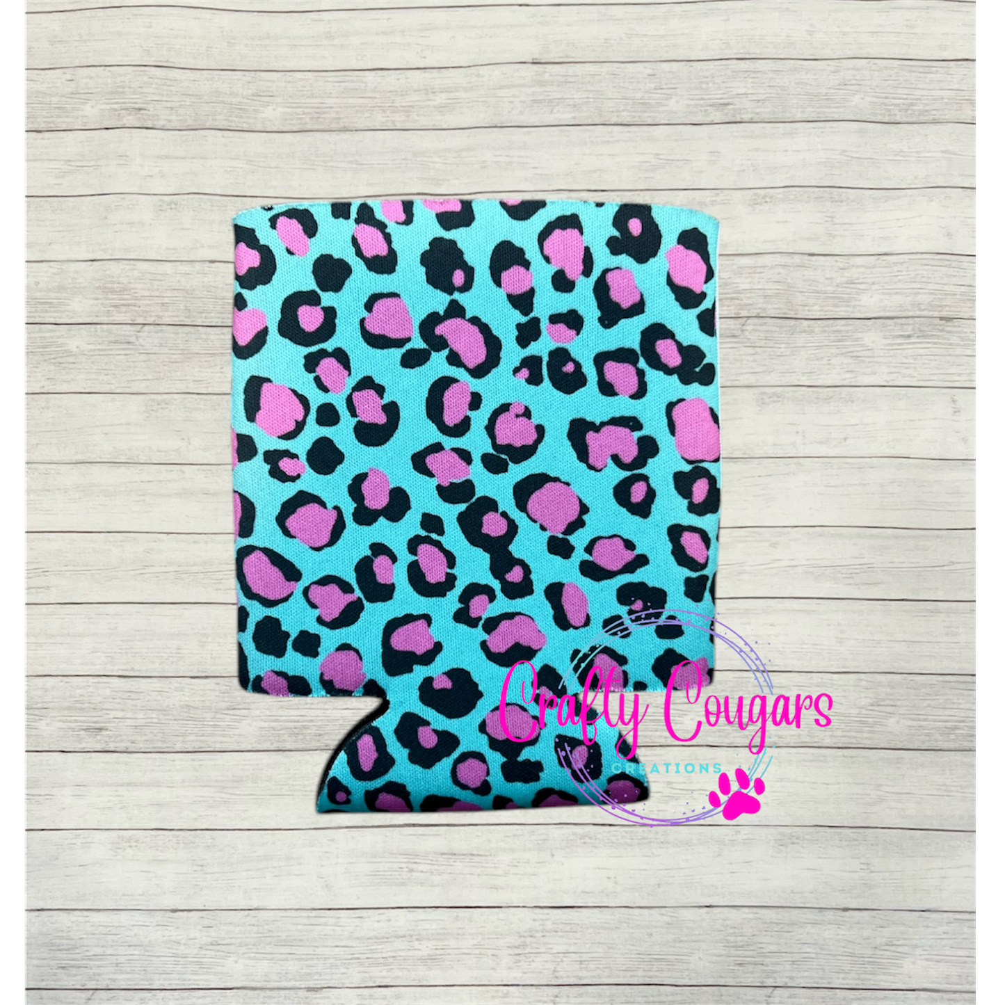 Teal & Pink Leopard Koozie