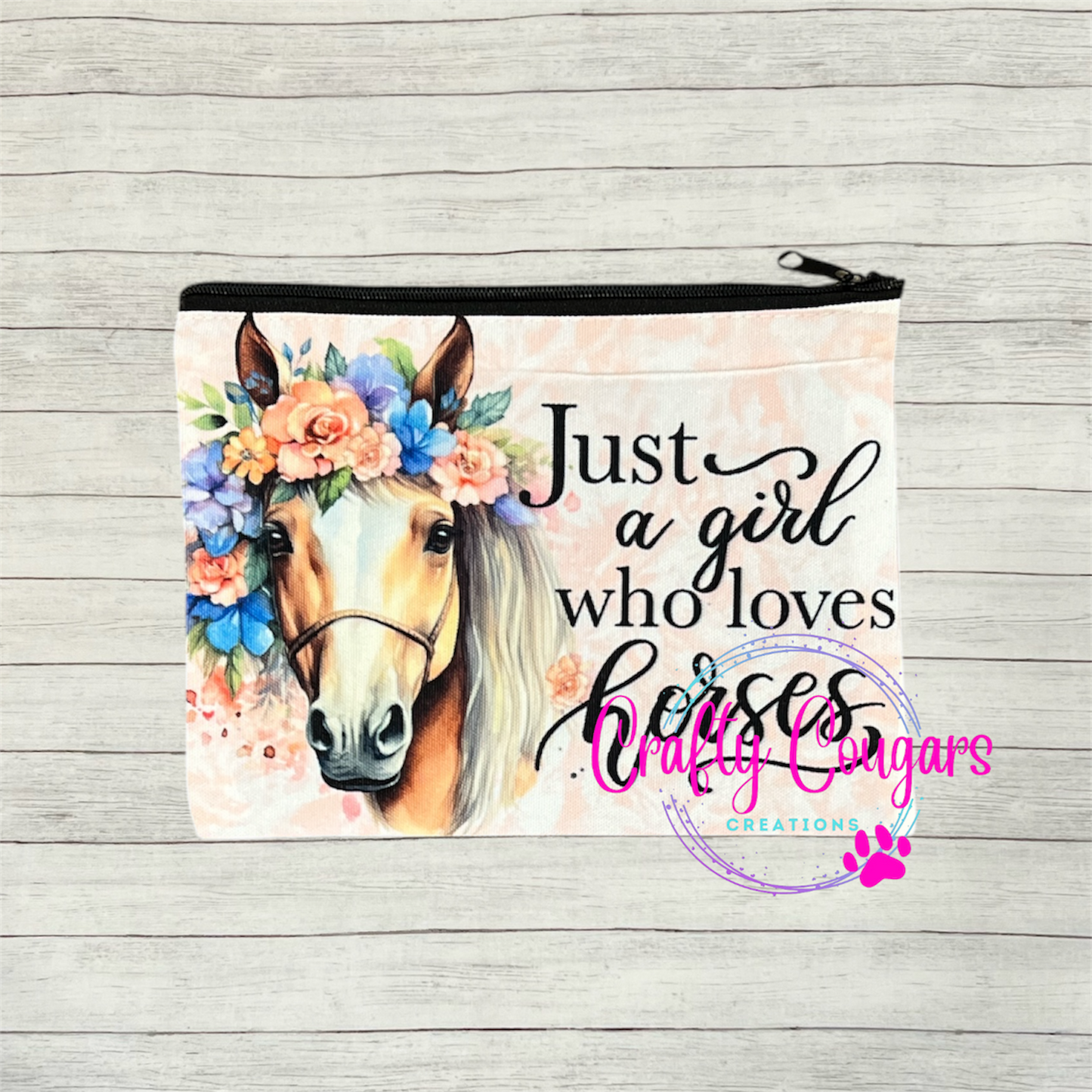 Just A Girl Who Loves Horses Zipper Bag