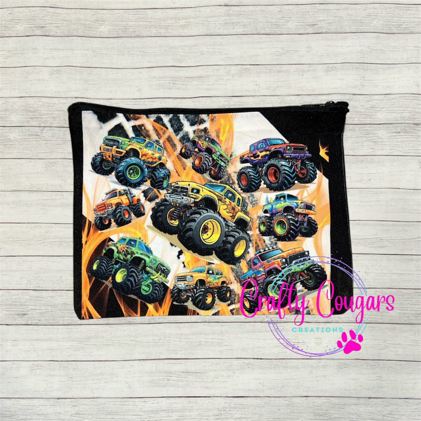 Monster Trucks Zipper Bag