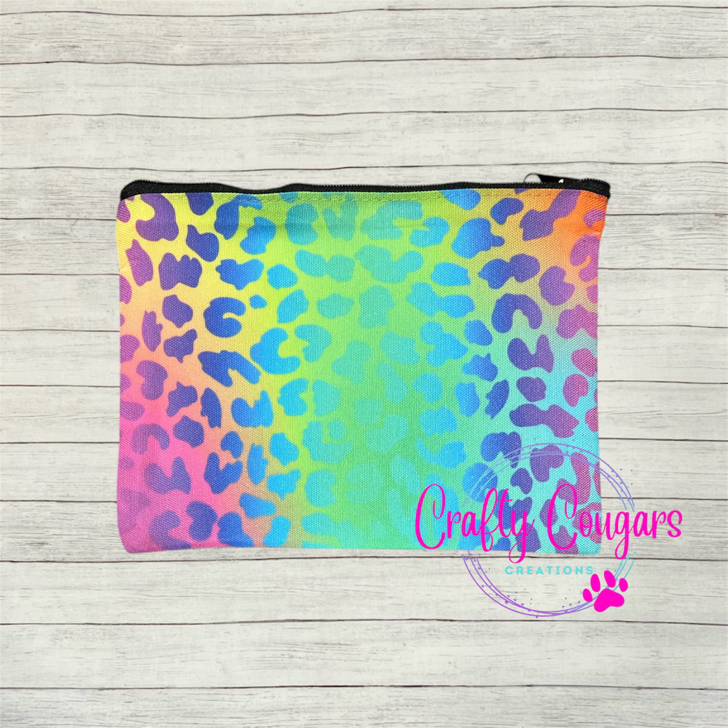 Rainbow Leopard Zipper Bag