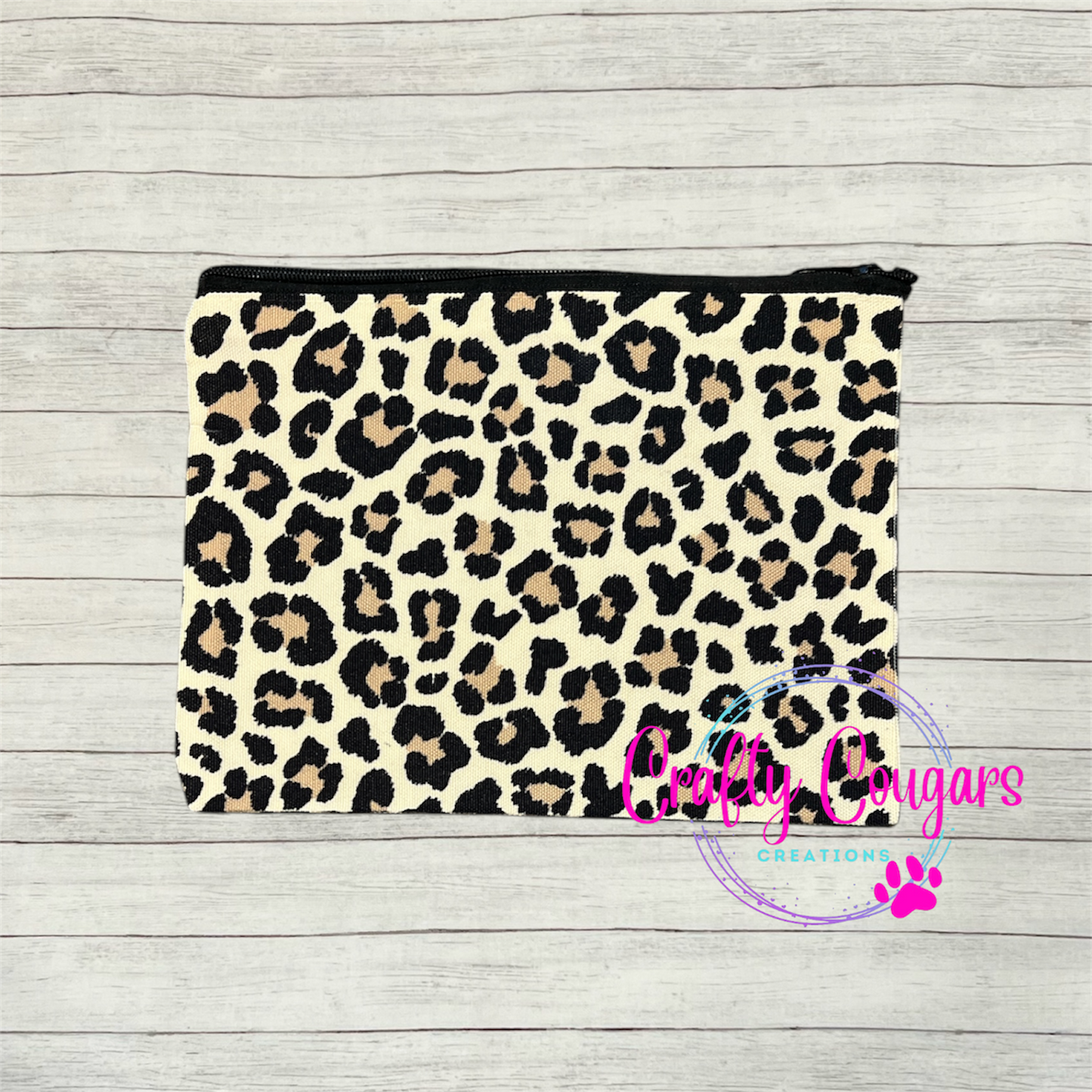 Brown Leopard Zipper Bag