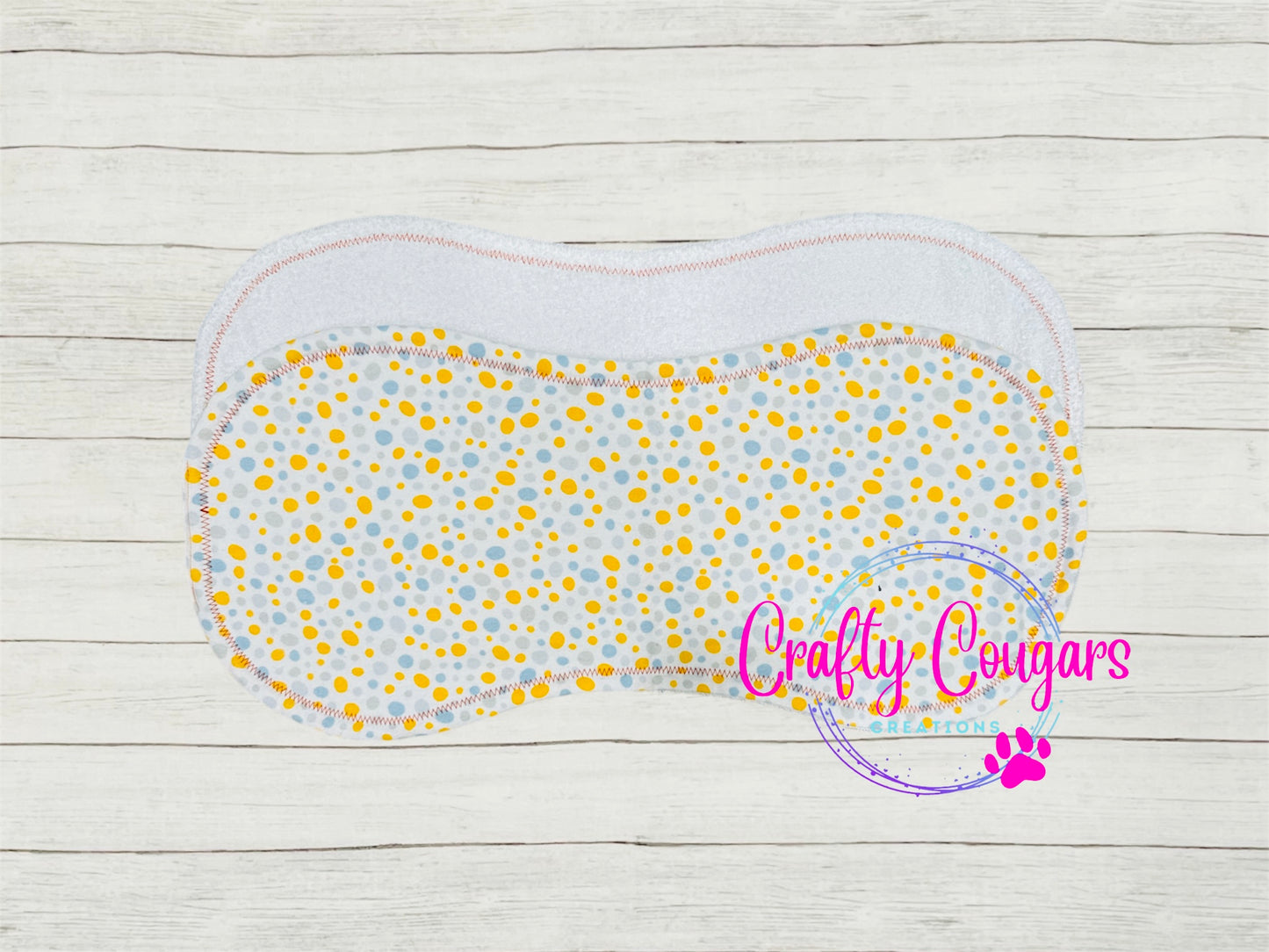 Gold, Blue & Gray Dots Burp Rag
