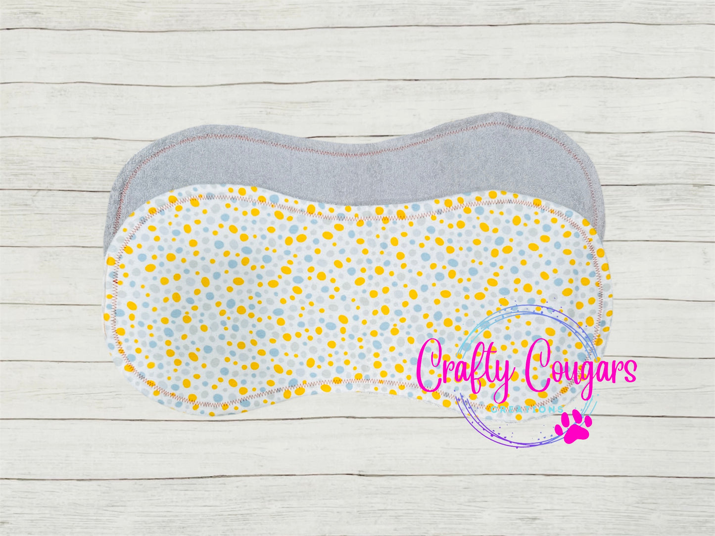 Gold, Blue & Gray Dots Burp Rag