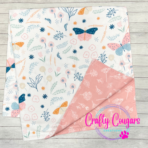 Floral Butterfly Baby Blanket