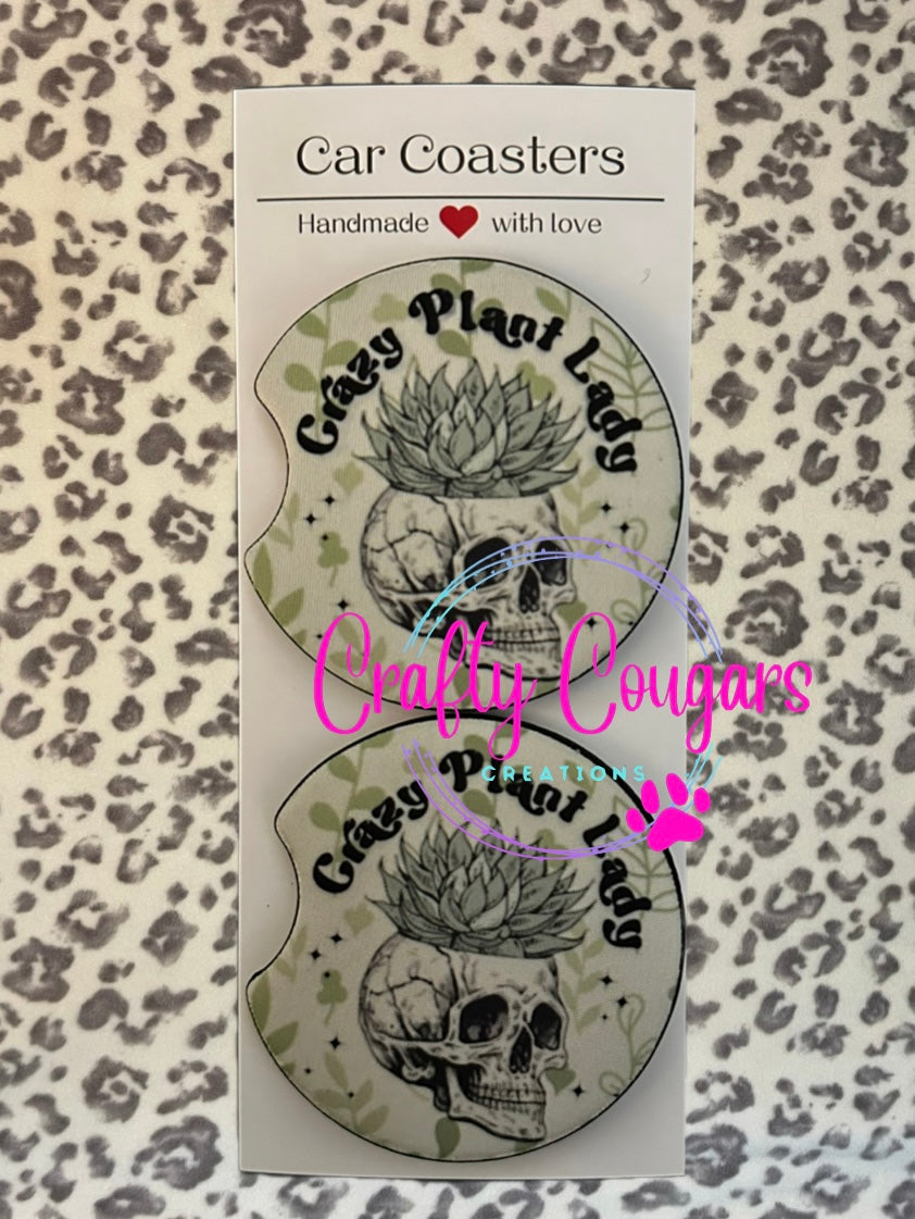 Crazy Plant Lady Car Coasters