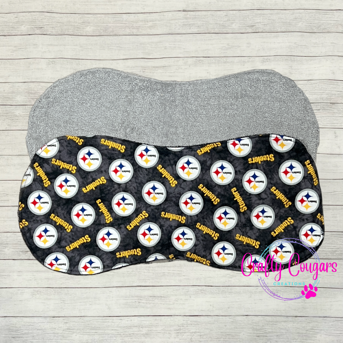 Steelers Marbled Gray Burp Rag