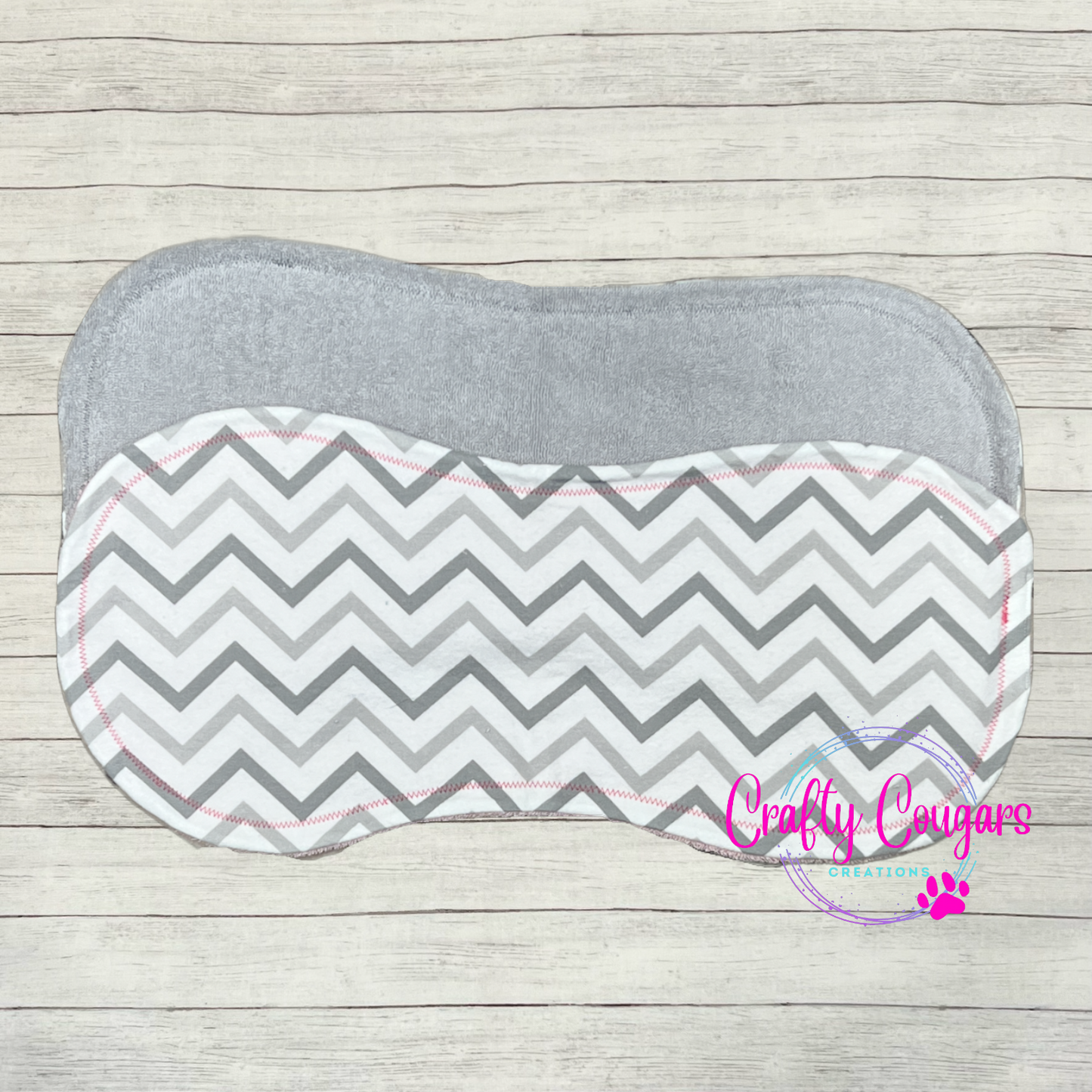 Gray Chevron Burp Rag