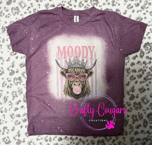 YOUTH- MOODY Highland Cow T-shirt