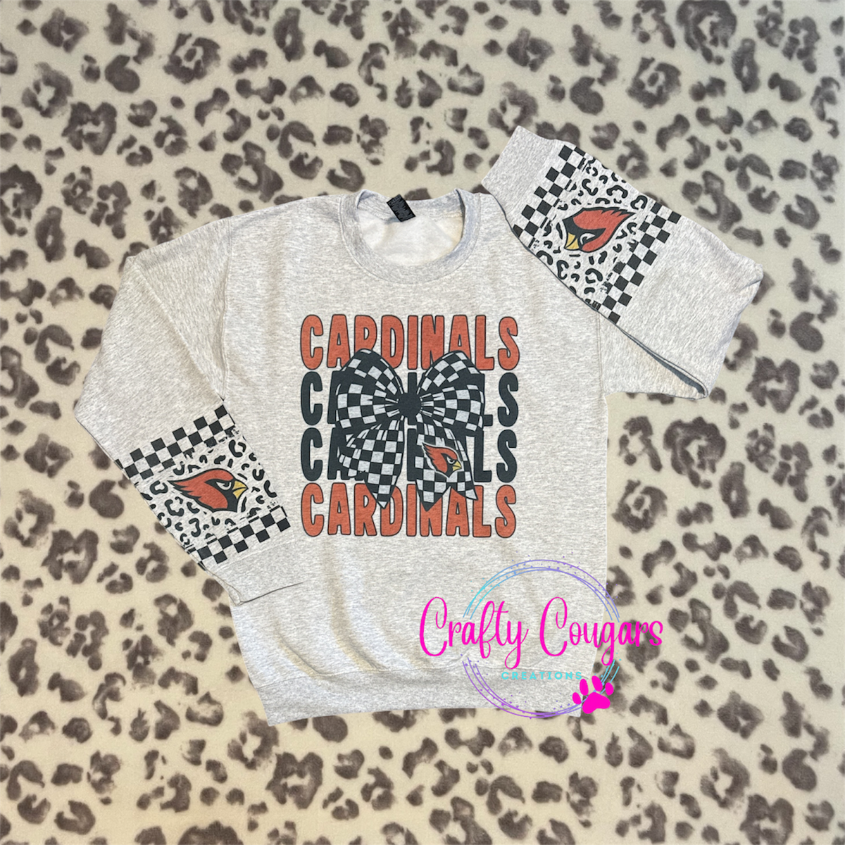 Canfield Cardinals Checkered Sweatshirt