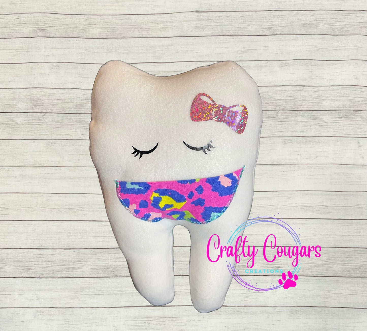 Colorful Leopard Tooth Fairy Pillow