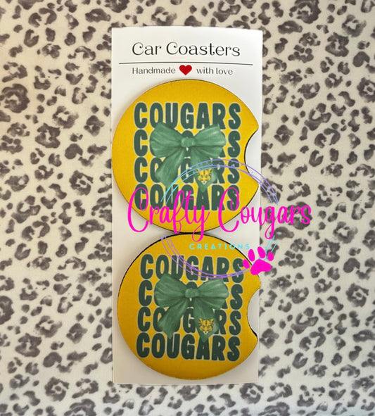 Blackhawk Cougars with Bow Car Coasters