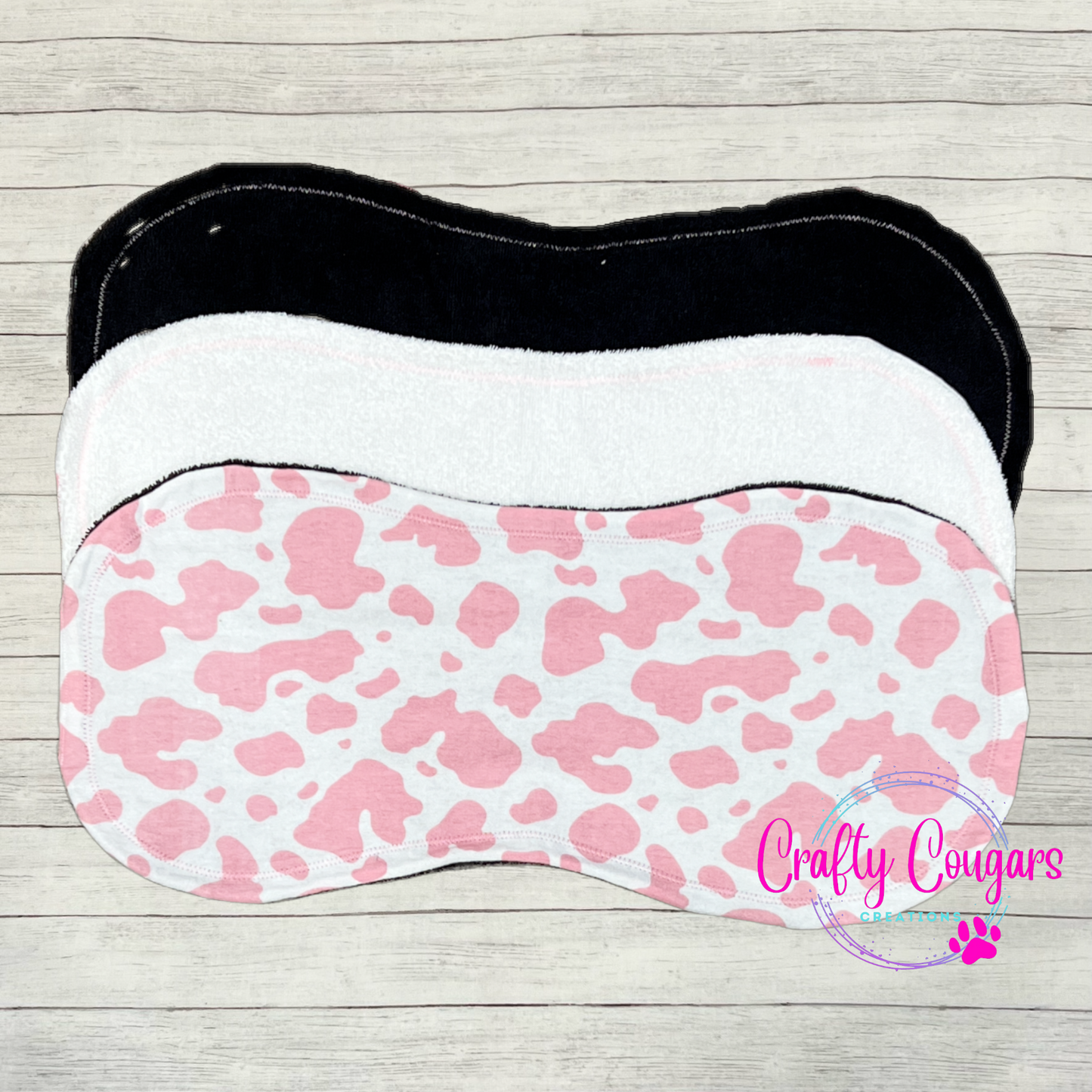 Pink Cowhide Burp Rag