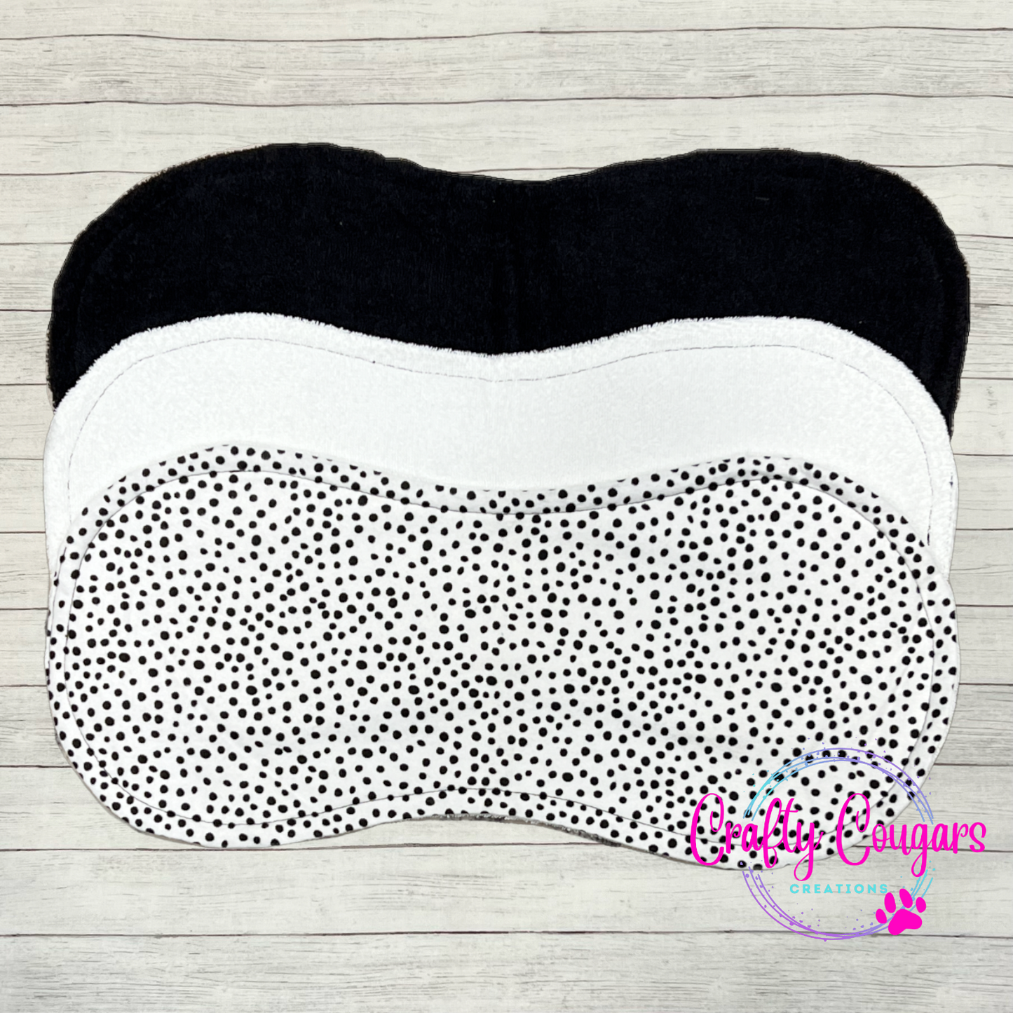 Black and White Scatter Polka Dots Burp Rag