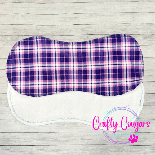 Purple and Pink Plaid Burp Rag