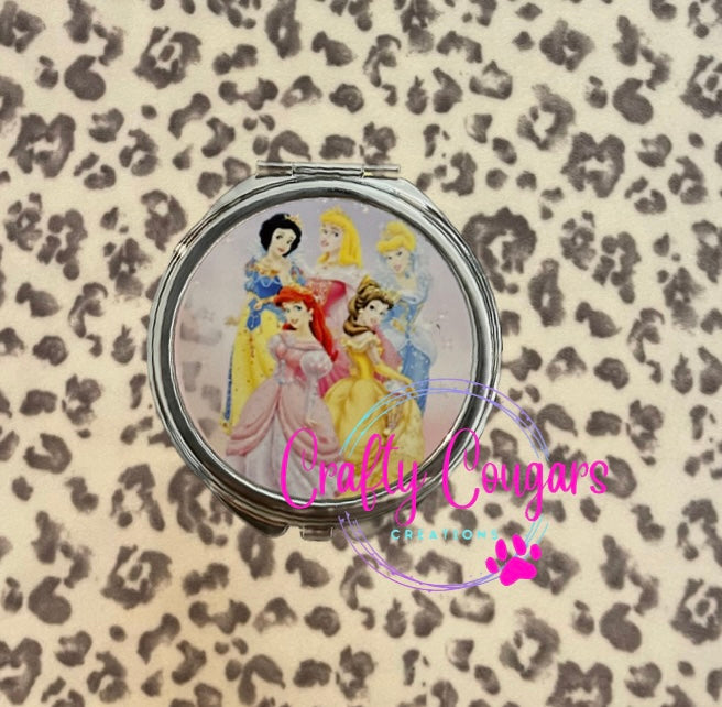 Princesses Compact Mirror- round