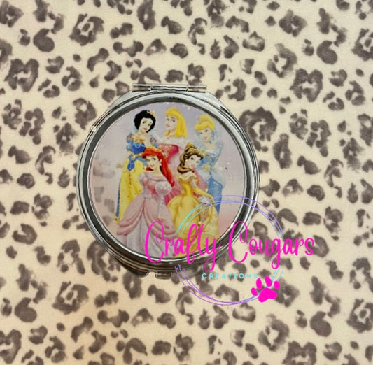 Princesses Compact Mirror- round