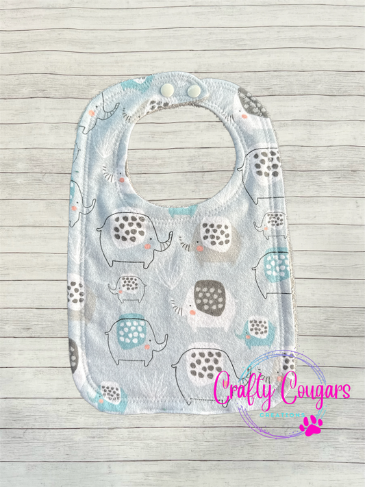 Dotted Elephants Bib