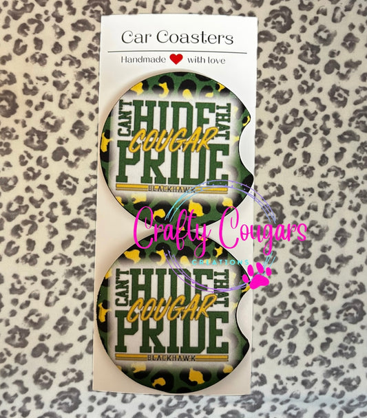 Can't hide that Cougar pride Blackhawk Car Coasters