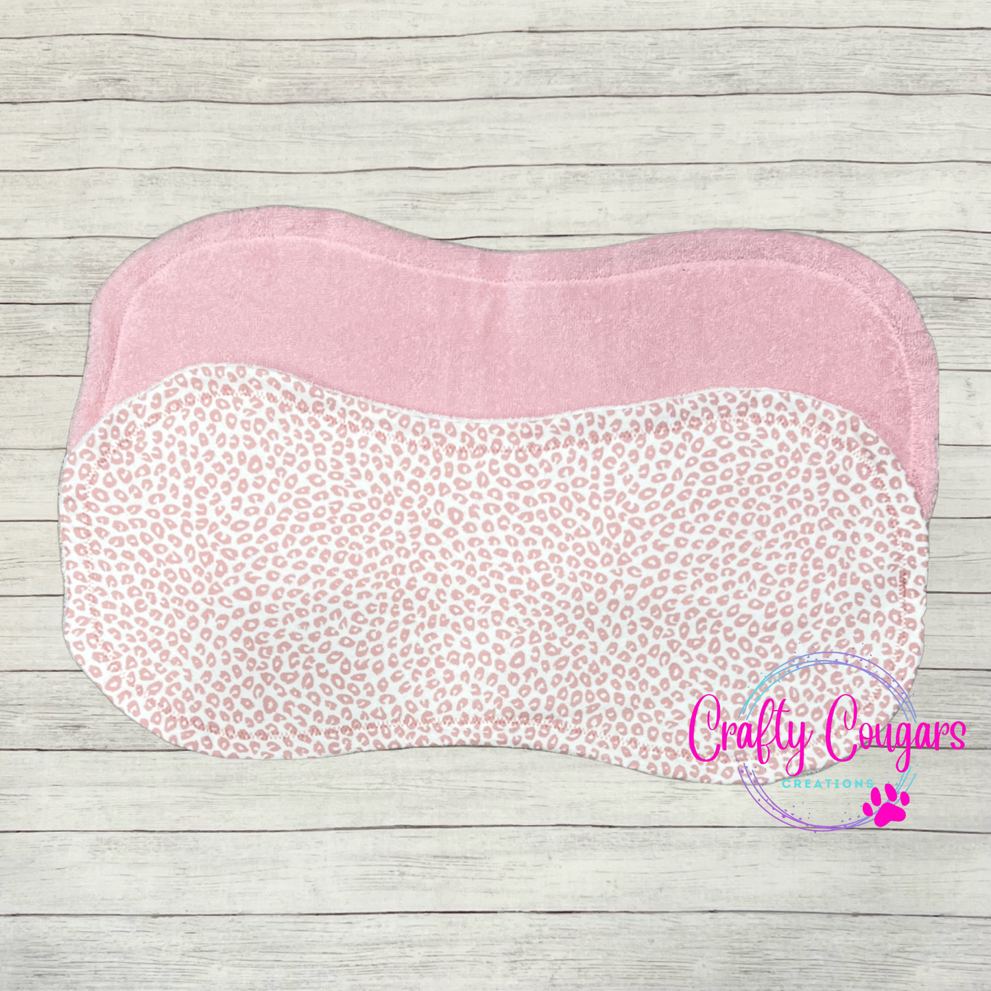 Mauve Leopard Burp Rag