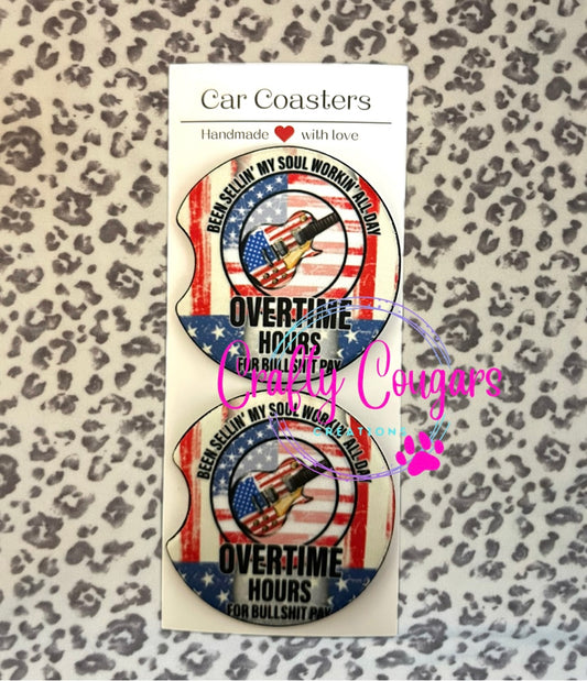 Overtime hours Car Coasters