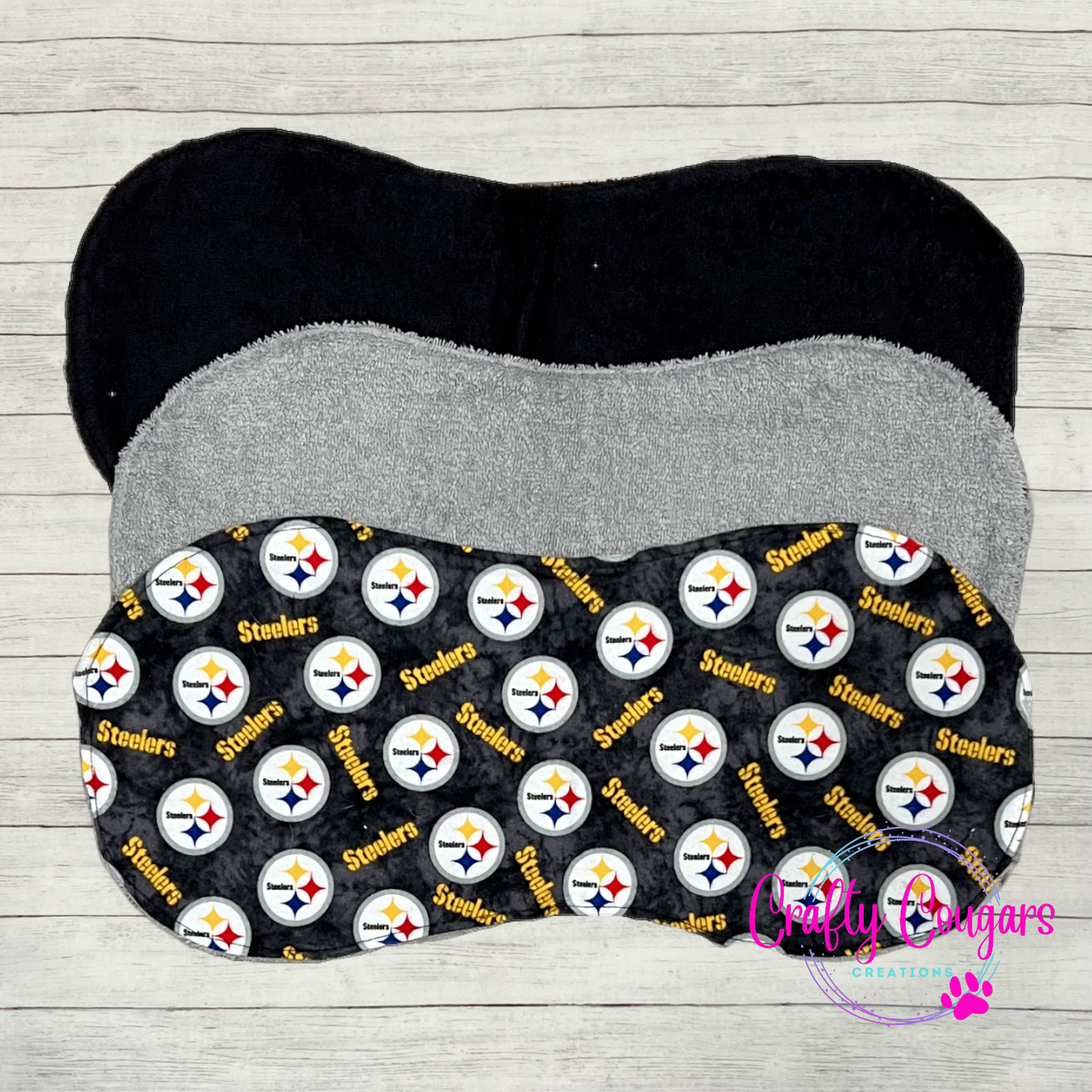 Steelers Marbled Gray Burp Rag