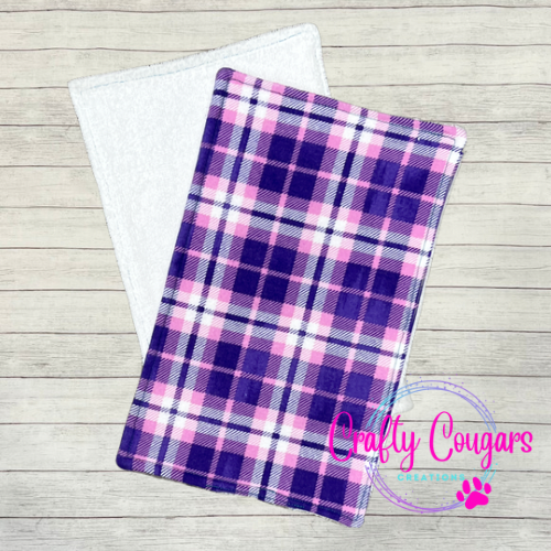 Purple and Pink Plaid Wash Cloths