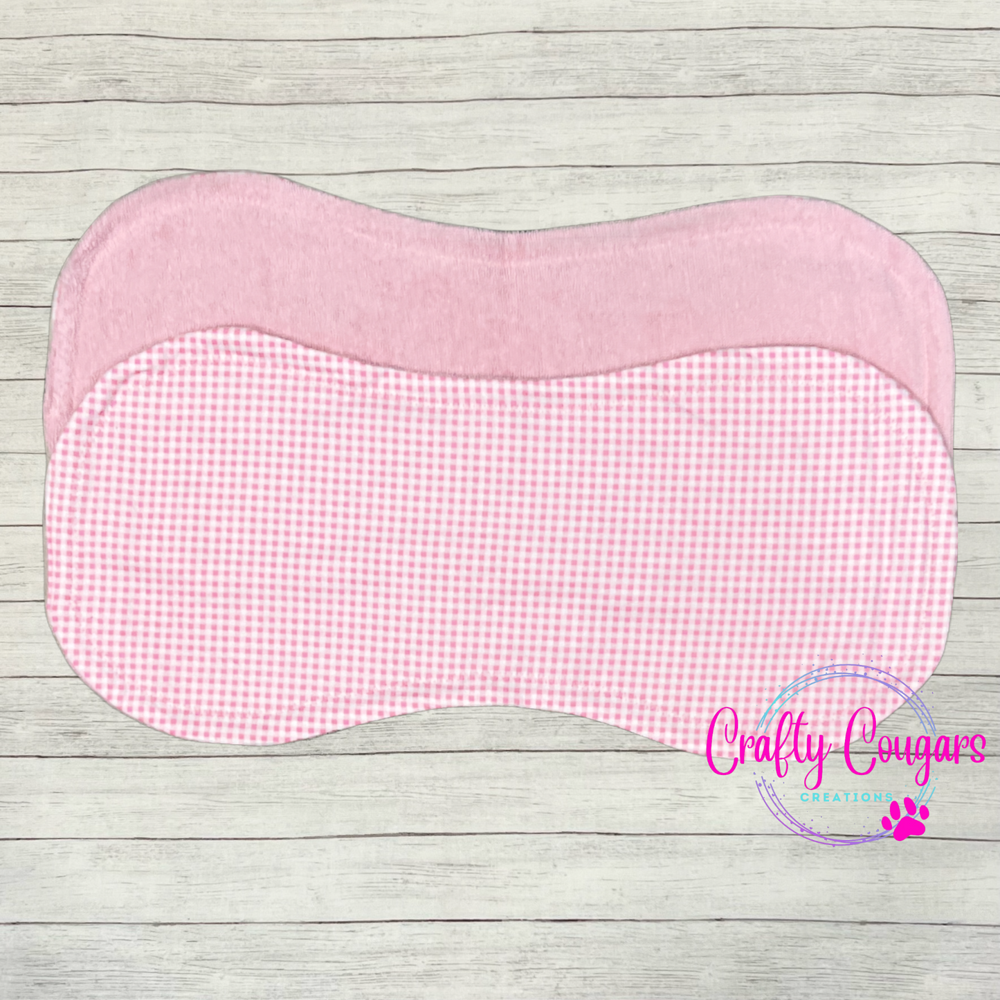 Pink Gingham Burp Rag