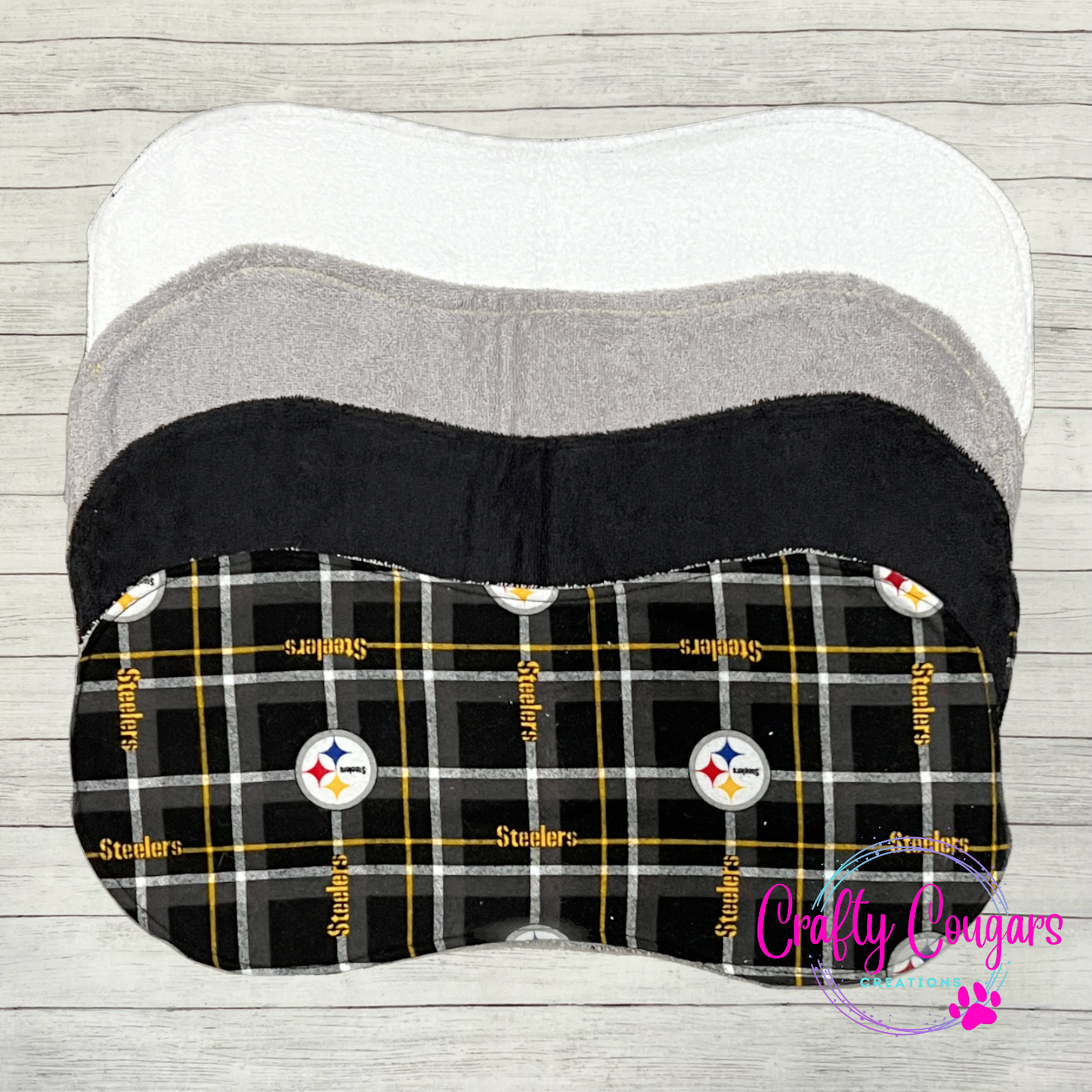 Steelers Plaid Burp Rag