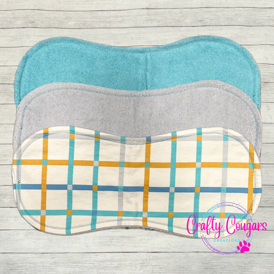 Blue and Gold Plaid Burp Rag