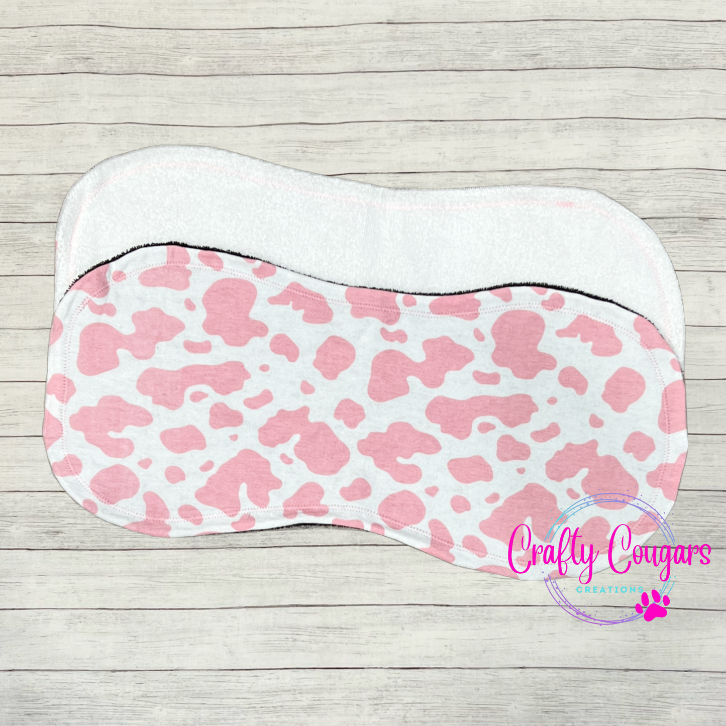 Pink Cowhide Burp Rag